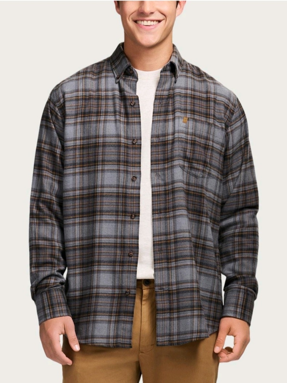 Izod Plaid Woven Flannel Shirt
